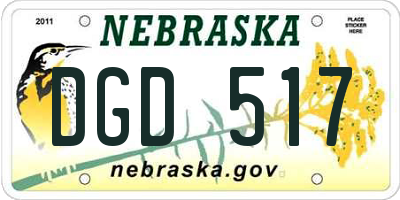 NE license plate DGD517