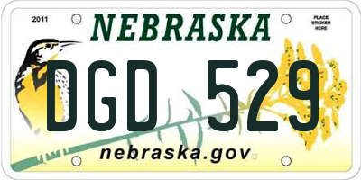 NE license plate DGD529