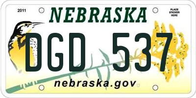 NE license plate DGD537