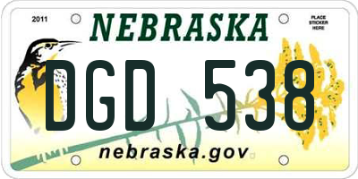 NE license plate DGD538