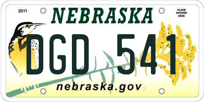 NE license plate DGD541