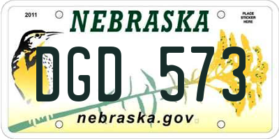 NE license plate DGD573