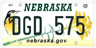 NE license plate DGD575