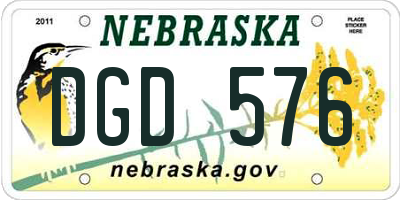 NE license plate DGD576