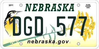 NE license plate DGD577