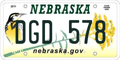 NE license plate DGD578