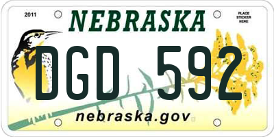 NE license plate DGD592