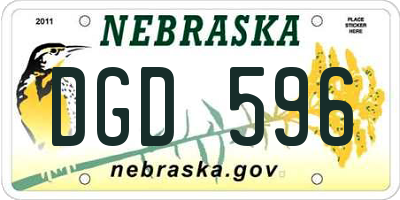 NE license plate DGD596