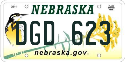 NE license plate DGD623