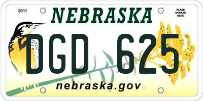 NE license plate DGD625