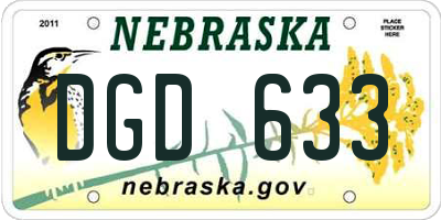 NE license plate DGD633