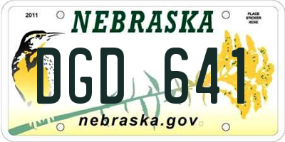 NE license plate DGD641