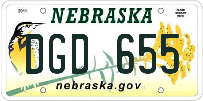 NE license plate DGD655
