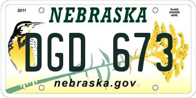 NE license plate DGD673