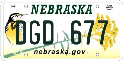 NE license plate DGD677