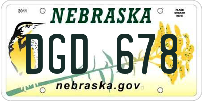 NE license plate DGD678