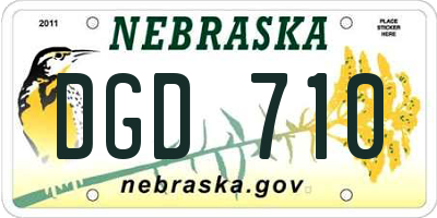 NE license plate DGD710