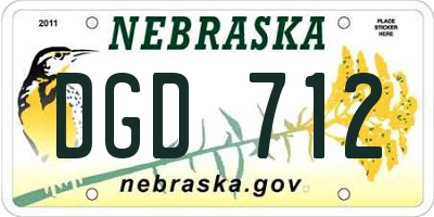 NE license plate DGD712