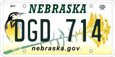 NE license plate DGD714