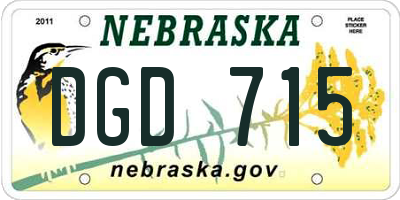 NE license plate DGD715