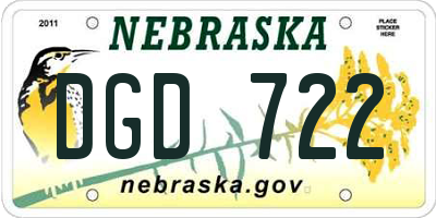 NE license plate DGD722