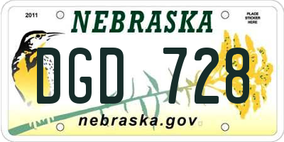 NE license plate DGD728