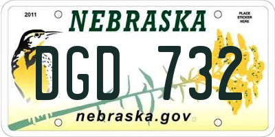 NE license plate DGD732