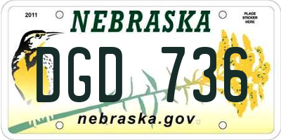 NE license plate DGD736