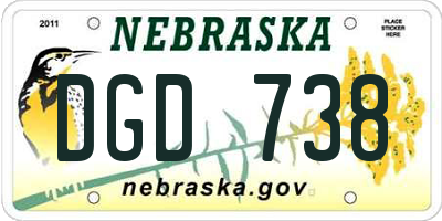NE license plate DGD738
