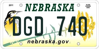 NE license plate DGD740