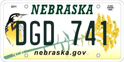 NE license plate DGD741
