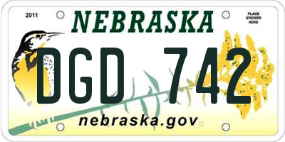 NE license plate DGD742