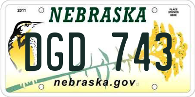NE license plate DGD743