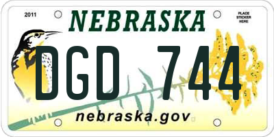 NE license plate DGD744