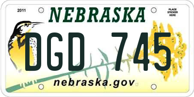 NE license plate DGD745