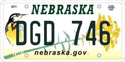 NE license plate DGD746