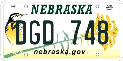 NE license plate DGD748