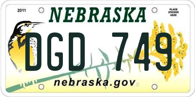 NE license plate DGD749