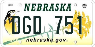 NE license plate DGD751