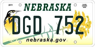 NE license plate DGD752
