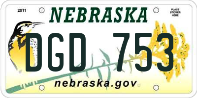 NE license plate DGD753