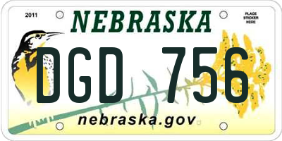 NE license plate DGD756
