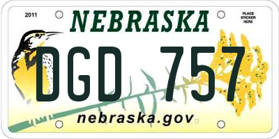 NE license plate DGD757