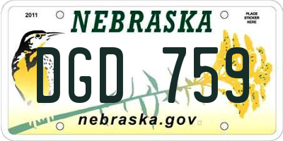 NE license plate DGD759