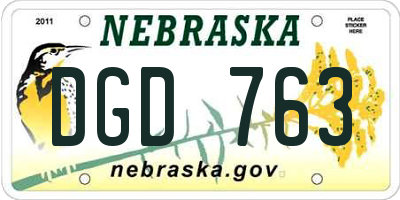 NE license plate DGD763
