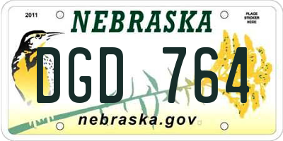 NE license plate DGD764