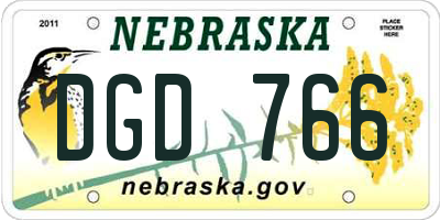 NE license plate DGD766
