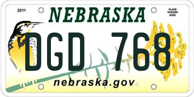 NE license plate DGD768