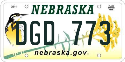 NE license plate DGD773