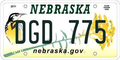NE license plate DGD775